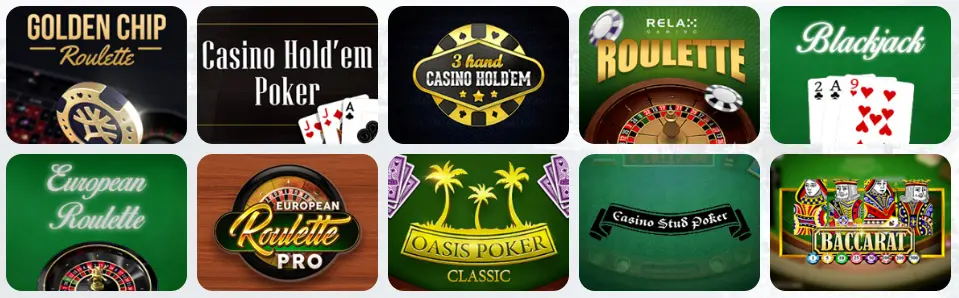 Giochi da tavolo al Spin Samba Casino